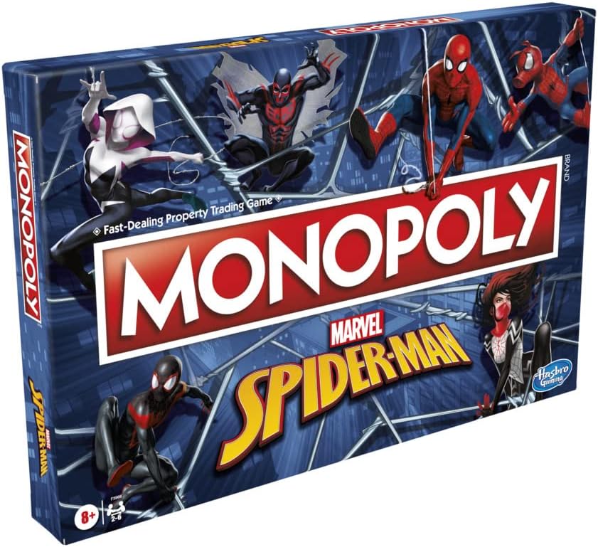 Monopoly: Marvel Spider-Man Edition Board Game, Play as a Spider Hero, Fun Game to Play for Kids Ages 8 and Up