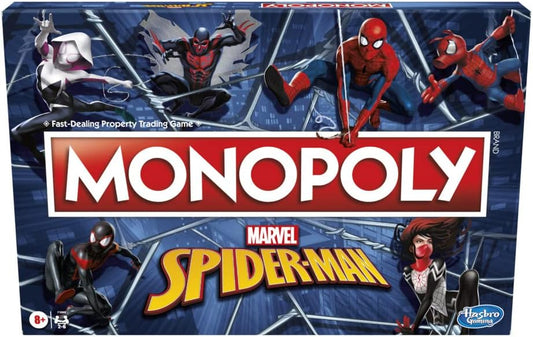 Monopoly: Marvel Spider-Man Edition Board Game, Play as a Spider Hero, Fun Game to Play for Kids Ages 8 and Up