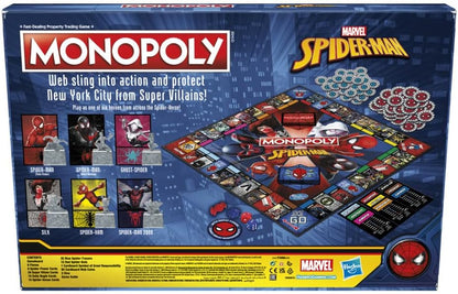 Monopoly: Marvel Spider-Man Edition Board Game, Play as a Spider Hero, Fun Game to Play for Kids Ages 8 and Up