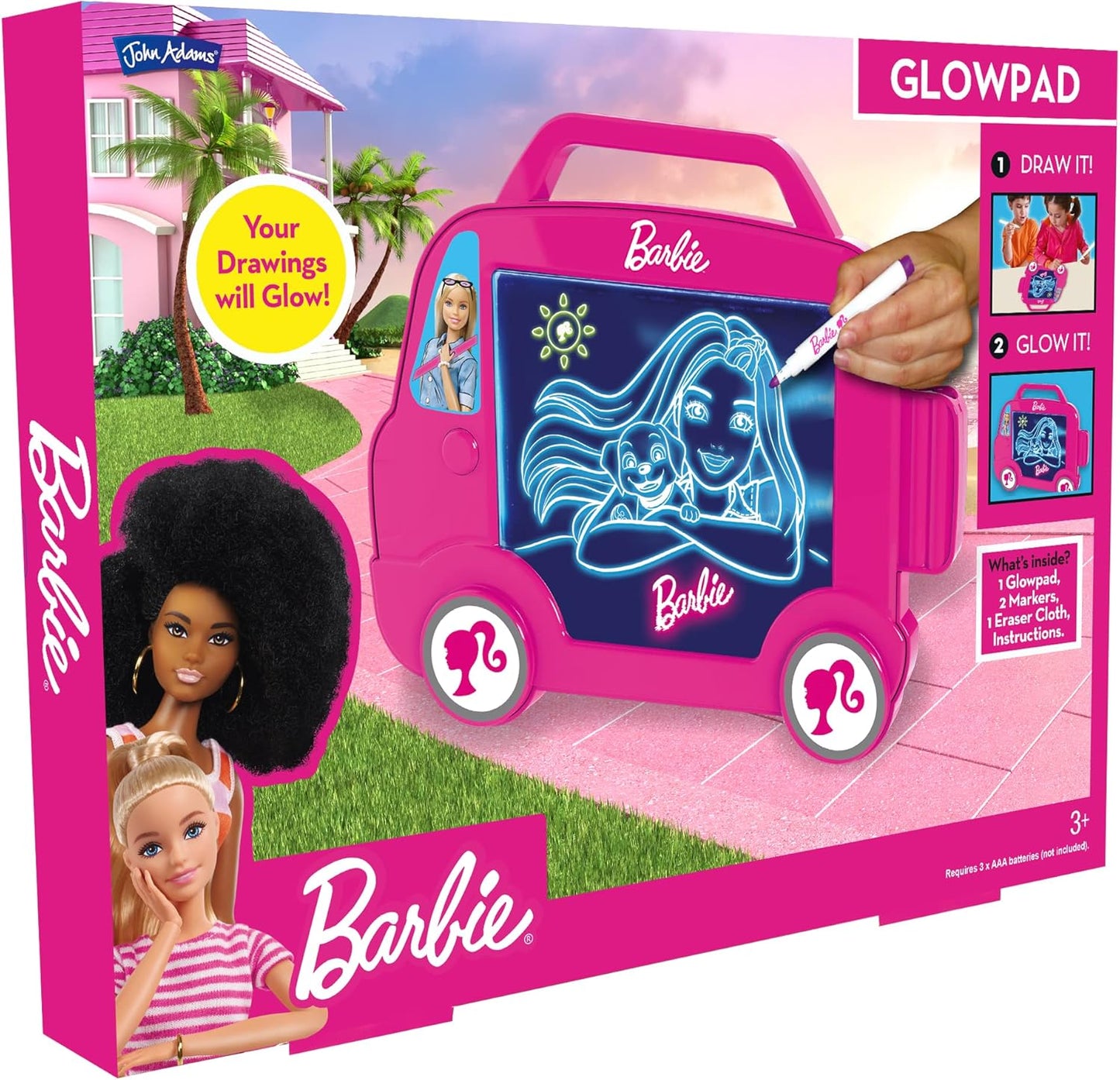 John Adams | Barbie Camper Van GLOWPAD: light up drawing tablet for endless creative fun anywhere! | Arts & Crafts | Ages 3+